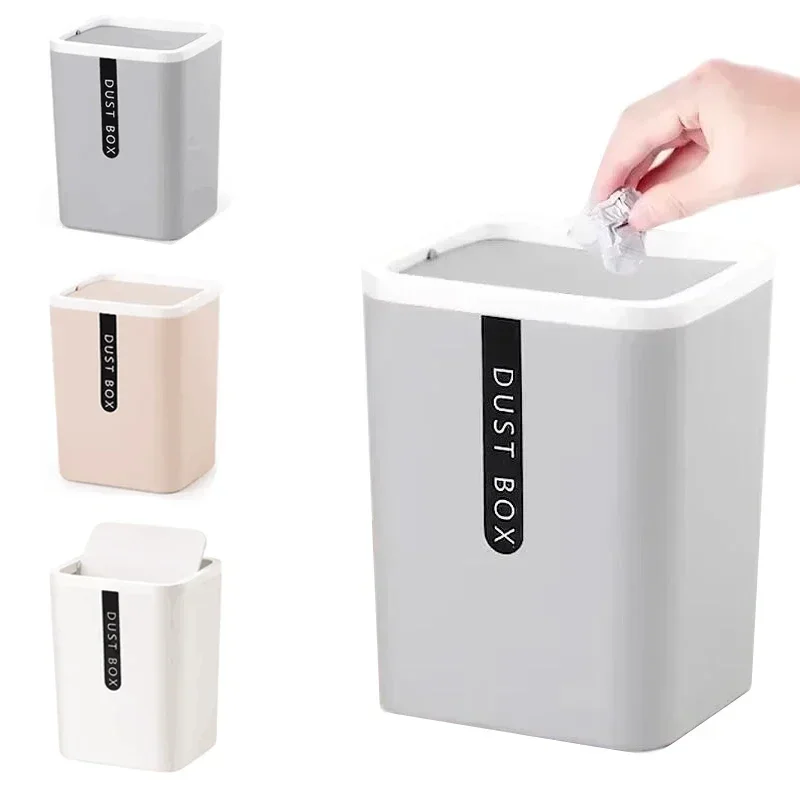Waste Bin Desktop Garbage Basket Creative Mini Small Home Table Plastic Office Supplies Dustbin Trash Can Sundries Barrel Box