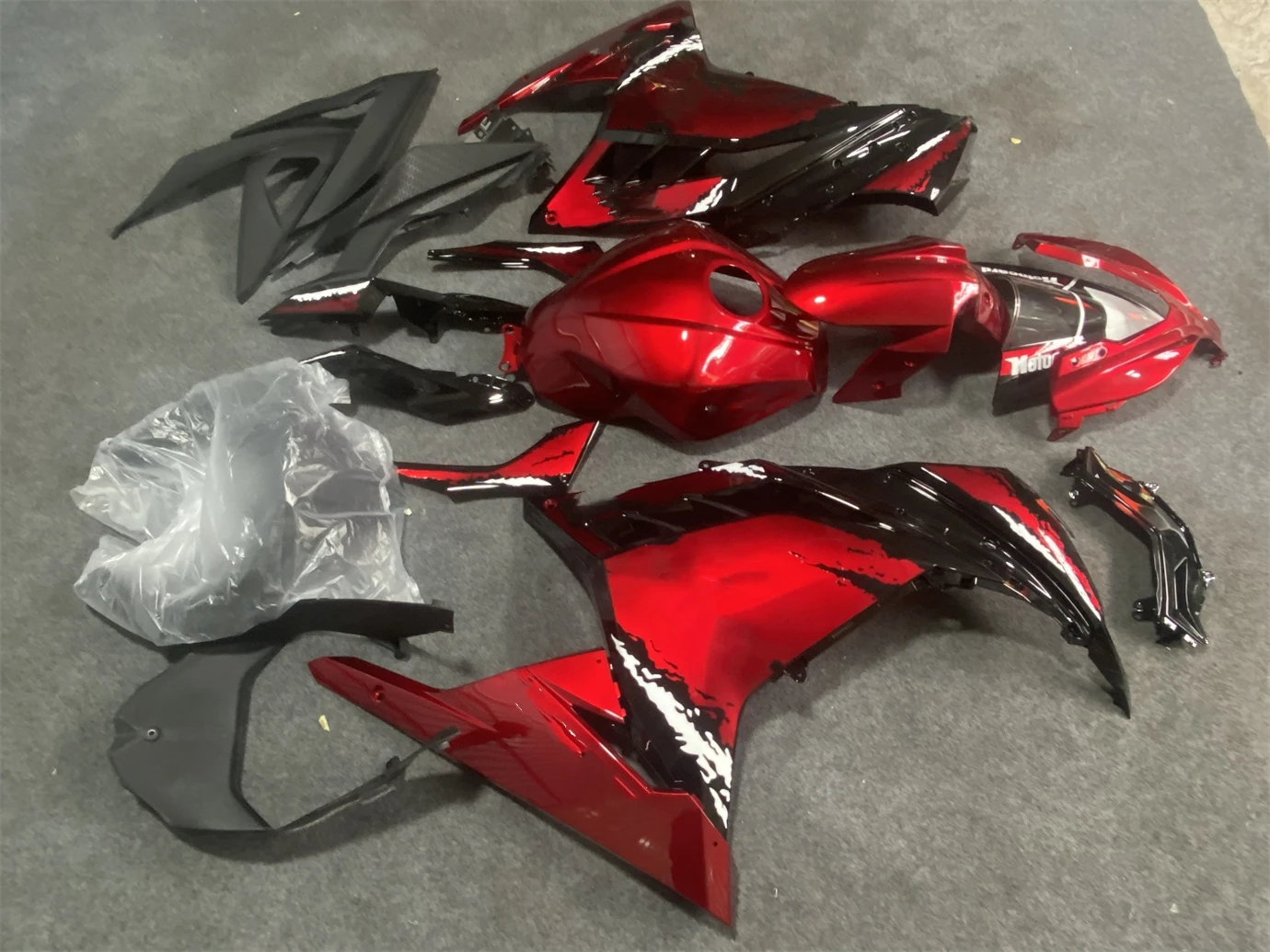 Kit carenagem da motocicleta adequado para kawasaki ninja 250 ninja 300  13-17 anos ex250 ex300 2013-2017 carenagem vinho vermelho preto - AliExpress, image size:1380x1035