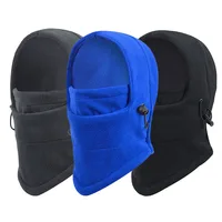 Winter Kids Balaclava Hat Thermal Fleece Neck Warm Full Face Ski Mask Hood Beanie Solid Color Children Boys Girls Windproof Cap 1