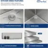 Sarlai 33 Kitchen Sink Undermount - 33 X 19 Inch Undermount Sink Ledge Workstation Deep Single Bowl 16 Gauge Stainless Steel 5