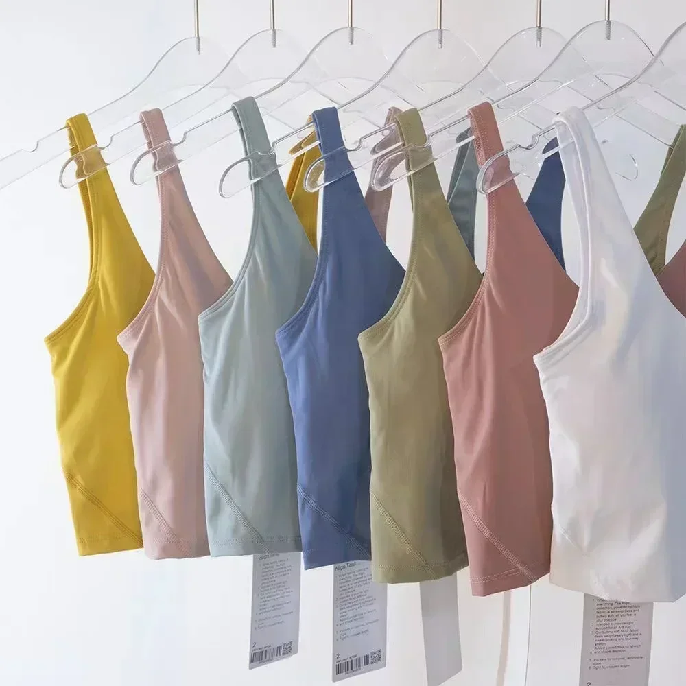 Lemon Summer U-shaped No Steel Ring Built-in Chest Pad Sports Bra for Women Gym Sleeveless Fitness Yoga Fashion Tank Top Bras