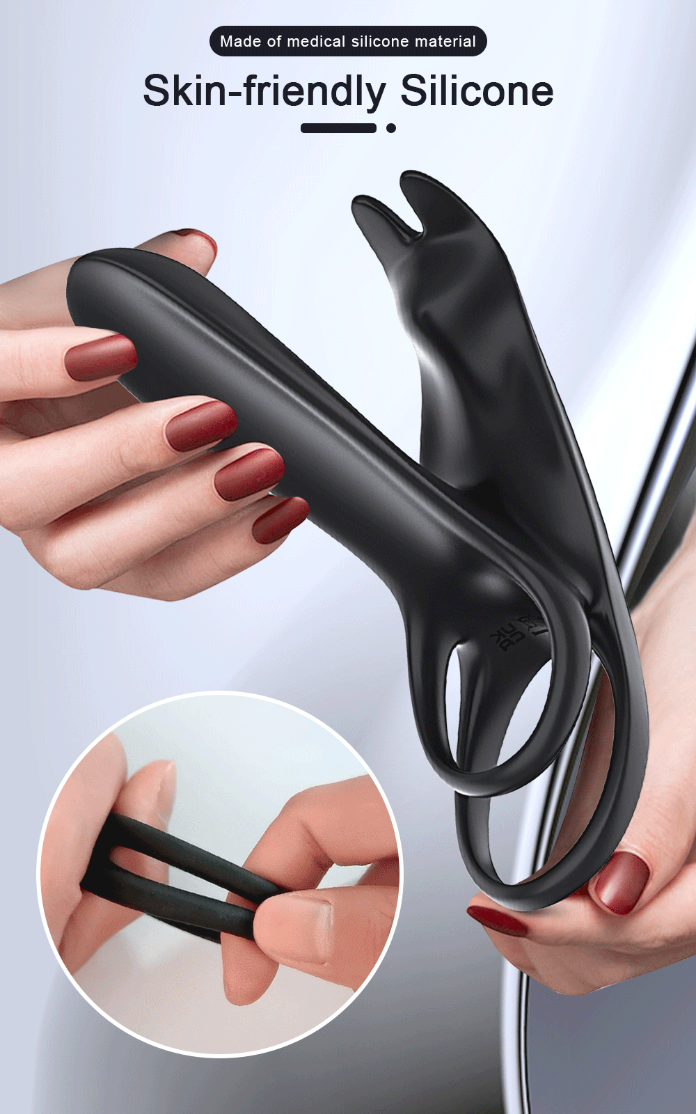 HeartCaptor Silicone Couples Vibrating Ring Dual Motor Clitoral G-Spot Stimulator - Details 18