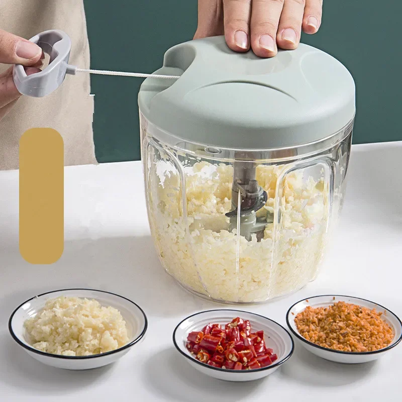 Meat Grinder Garlic Chopper Manual Meat Mincer Garlic Chopper Hand Pull Press Crusher Vegetable Grinder Chili Onion Cutter Masher Kitchen Cooking Tools