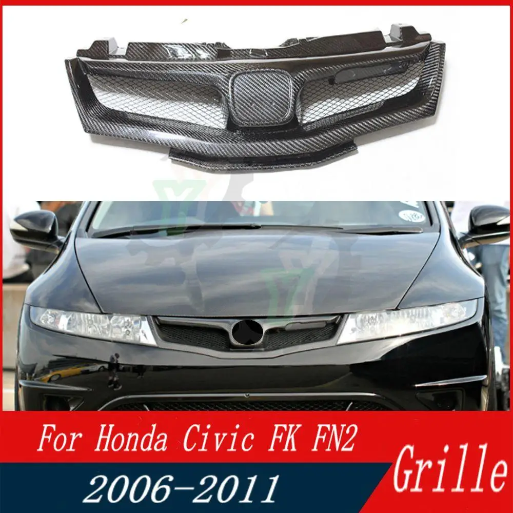 

Car Accessory Front Bumper Grille Centre Panel Styling Upper Grill For Honda Civic FN FK FN2 TYPE R 2006 2007 2008 2009 2010 -11