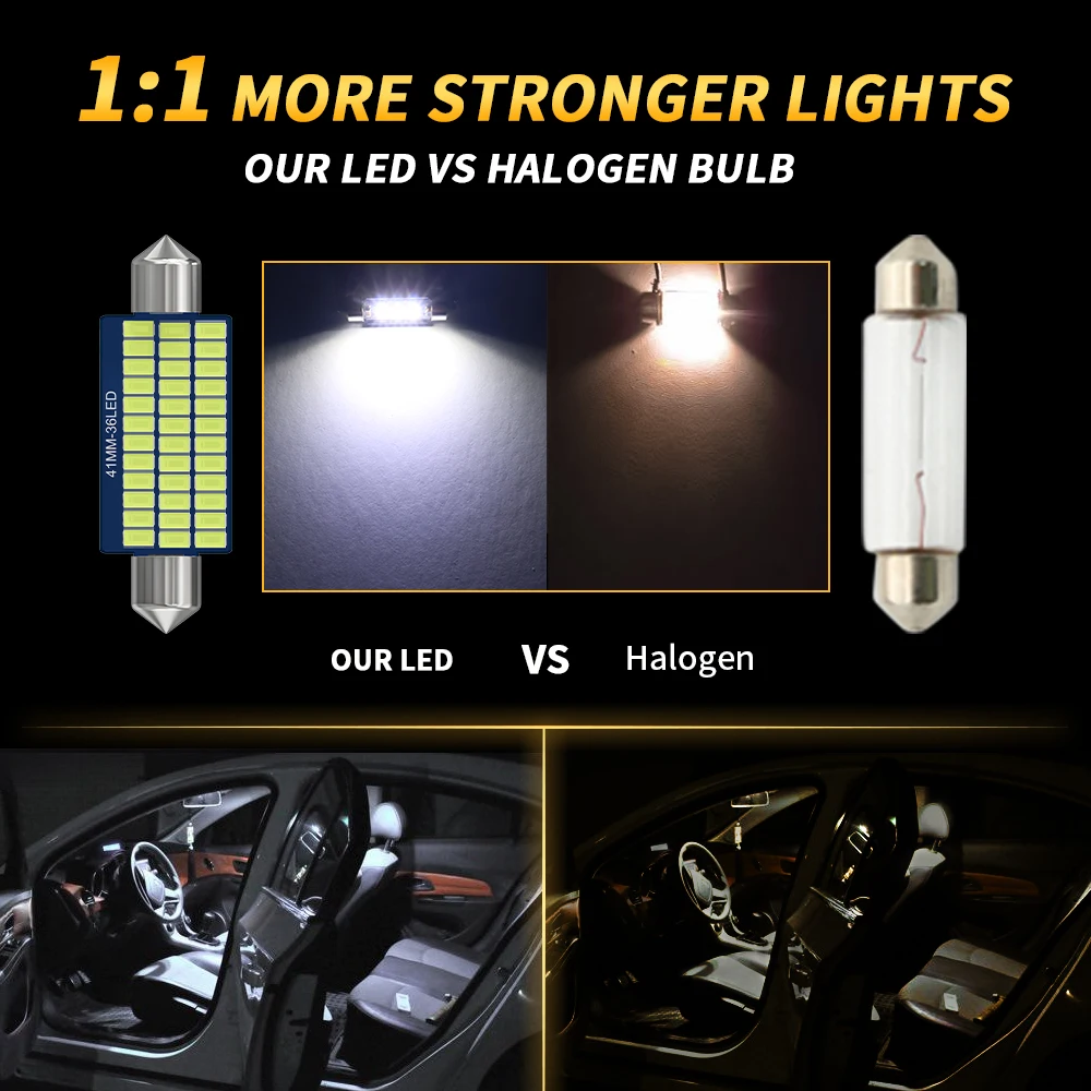 Argo 39 239 Festoon C5w LED Car Bulb Cob Xenon Blue Bright Doe - View #3