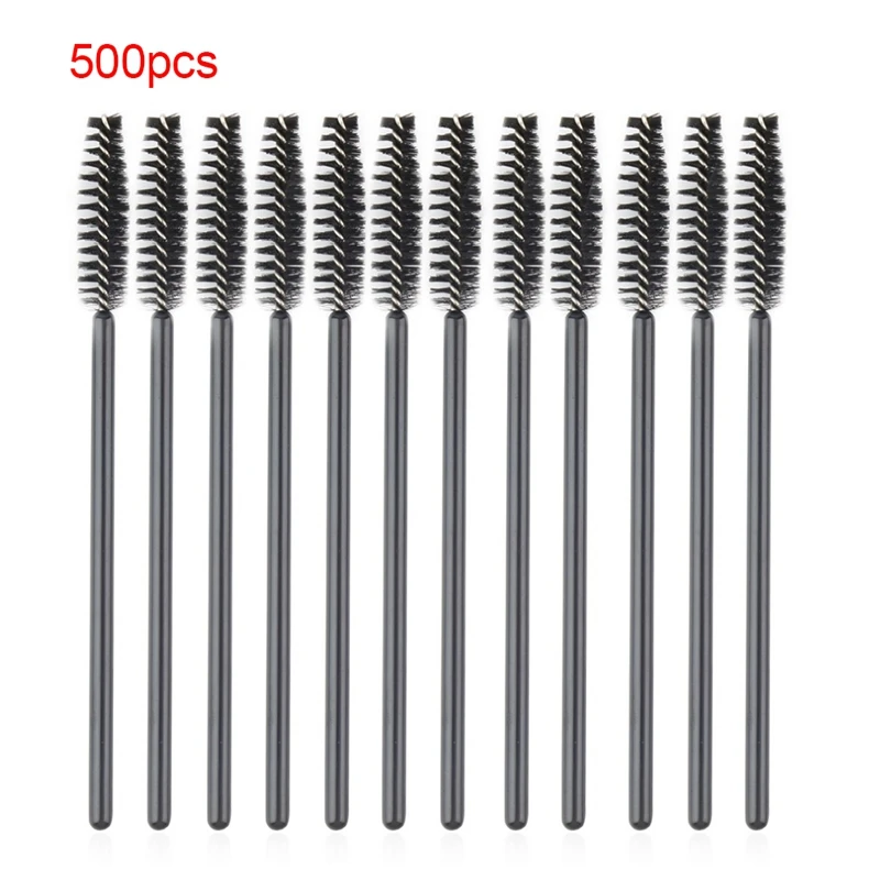 

500Pcs New Makeup Brush Synthetic Fiber Disposable Eyelash Brush Mascara Applicator Stick Brush Makeup Tools