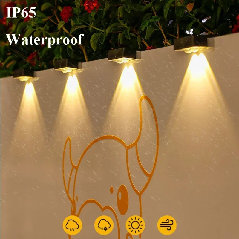 Outdoor Solar Fence Lights LED Solar Step Lights Waterproof for Gardens Paths Villas Walls Railings Lighting Decoration led wall lamp solar light solar led light