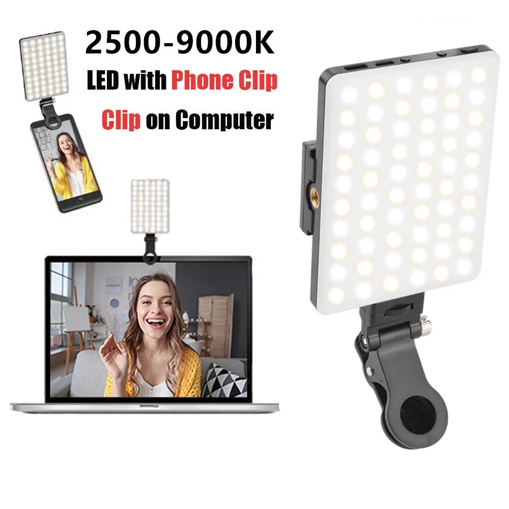 

Mobile Phone Fill Light Clip on Phone Computer Selfie Light for Video Conference Makeup Remote Working Zoom Call Live Streaming