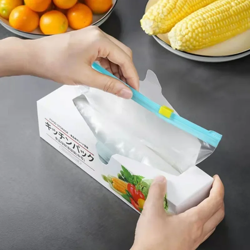 Food Preservation Zipper Self Sealing Bag, Plastic Transparent Reusable Food Box Storage Bag, Can Be Used in Refrigerators