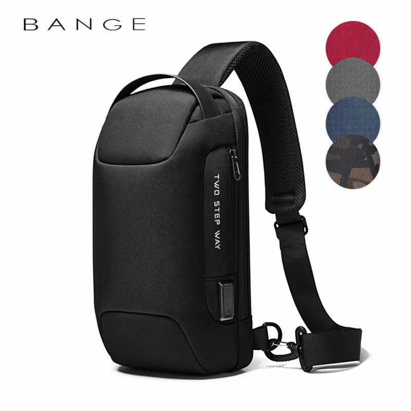 Bange Borsa A Tracolla Impermeabile Usb Oxford Da Uomo Borsa A Tracolla Antifurto Borsa A Tracolla Multifunzione Da Viaggio Messenger Chest Pack Per U