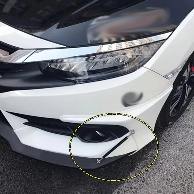 2 Aste Di Supporto Per Splitter Auto In Acciaio Inox - Estensibili, Rosso, Per Diffusore Paraurti, 15 Cm - Foto 10