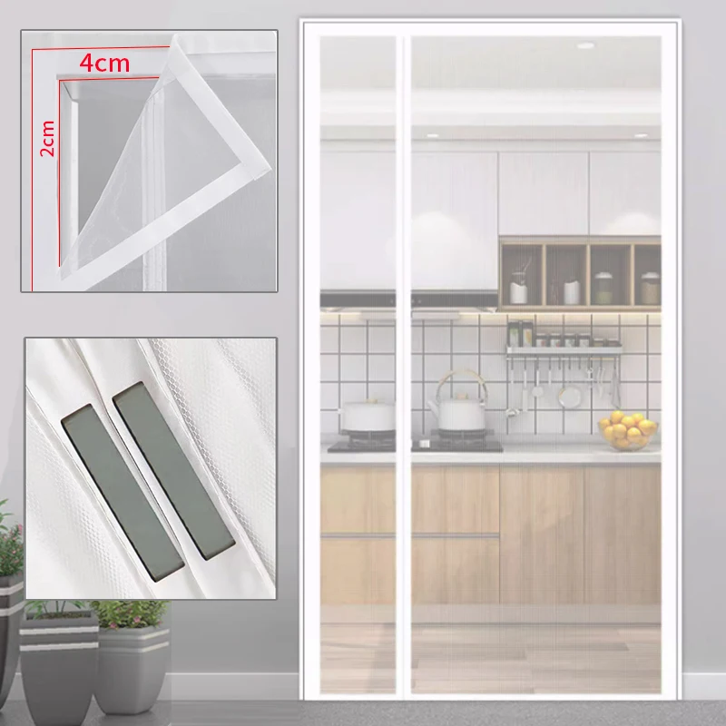 New No Punching Magnetic Screen Door Curtain Anti Mosquito Insect Fly Bug Automatic Closing Household Ventilation Door Curtain