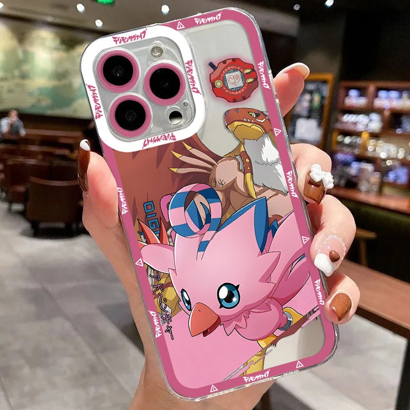 thumbnail image 1 of Funda de teléfono Anime Digimon para iPhone 16 15 14 13 12 11 Mini Pro Max X XR XSMax 7 8 Plus SE20 cubierta transparente, 1 of 5