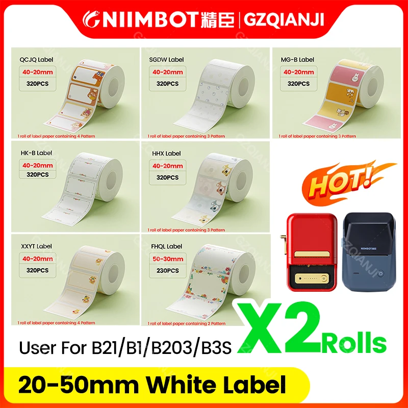 NiiMBOT-B21-B1-Label-Printer-Machine-Circular-Sricker-Paper-Roll ...