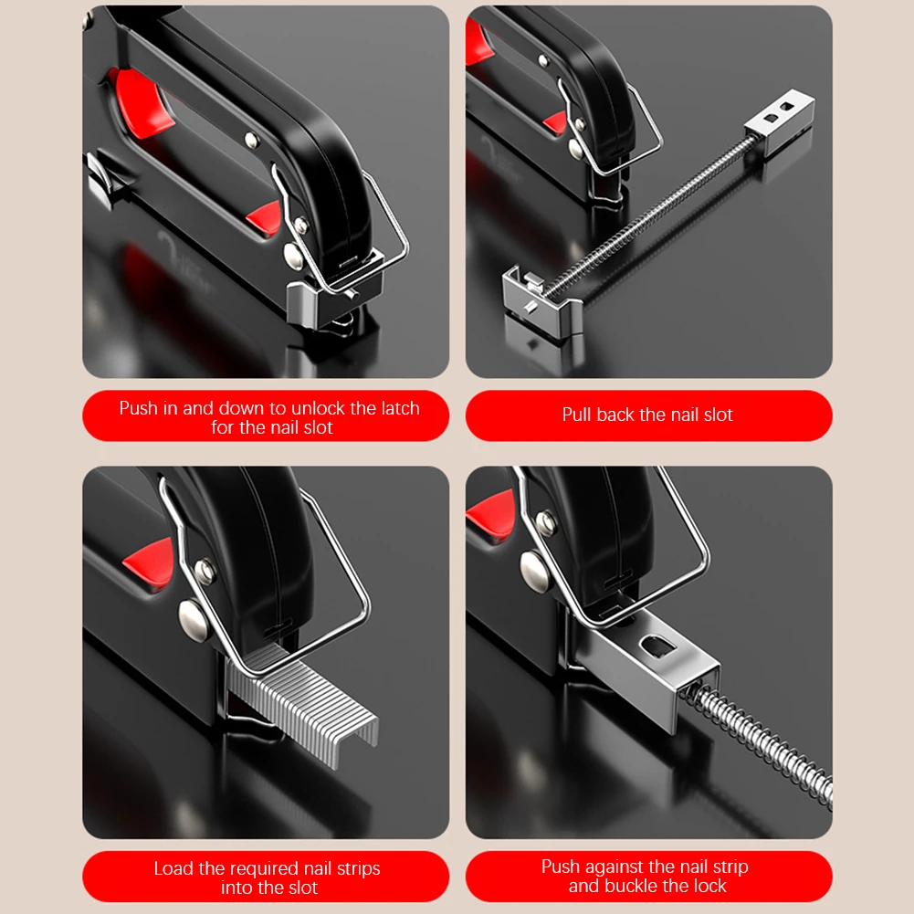 Manual Upholsterys Staple Machine Multifunctional 4 In 1 Portable Nailer Fast Nailing Handheld Nailer Tool For Woodworking 5
