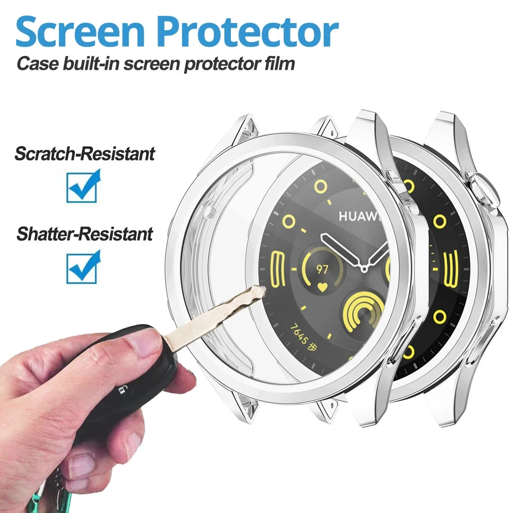 50pcs TPU Silicone Screen Protector Bumper Cases for Huawei Watch GT 4 - Full Coverage