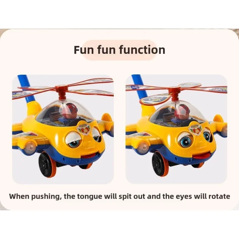 Children's Hand Push Airplane Baby Toddler Stroller Toy Kindergarten Boy and Girl Push Toy Stall