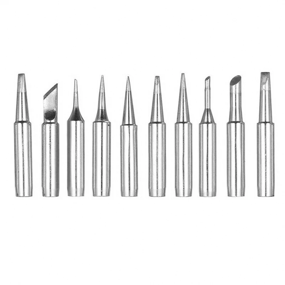 Durable High Quality Practical Soldering Iron Tip 900M-T Silver 10pcs 200°～480° 852D 878D 900M For Rework Station