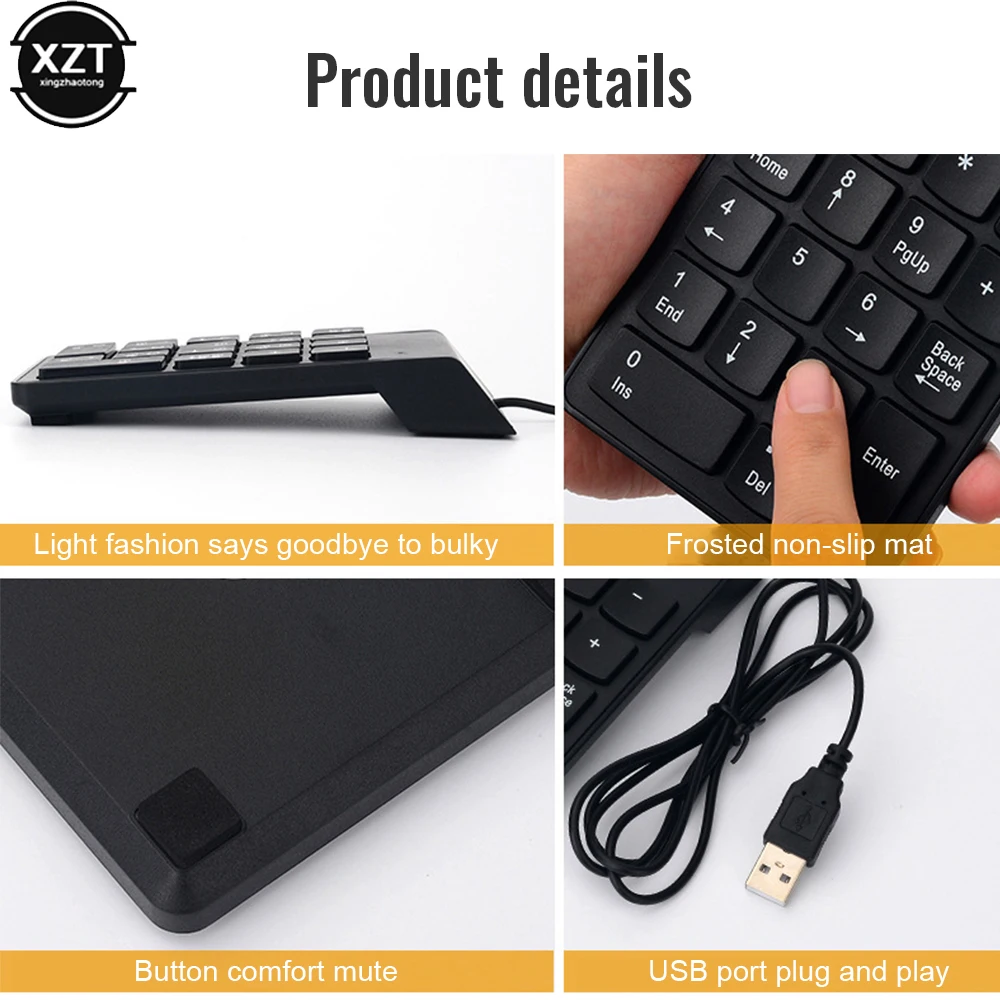 Universal Numeric Keypad Mini Usb Number Keyboard Keycap For Laptop Desktop Pc Computer Numpad 18 Keys Keyboard Accountant