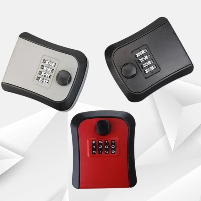 Key Lock Box 4-Digit Combination Key Lockboxs Resettable Security Passwords Box 5