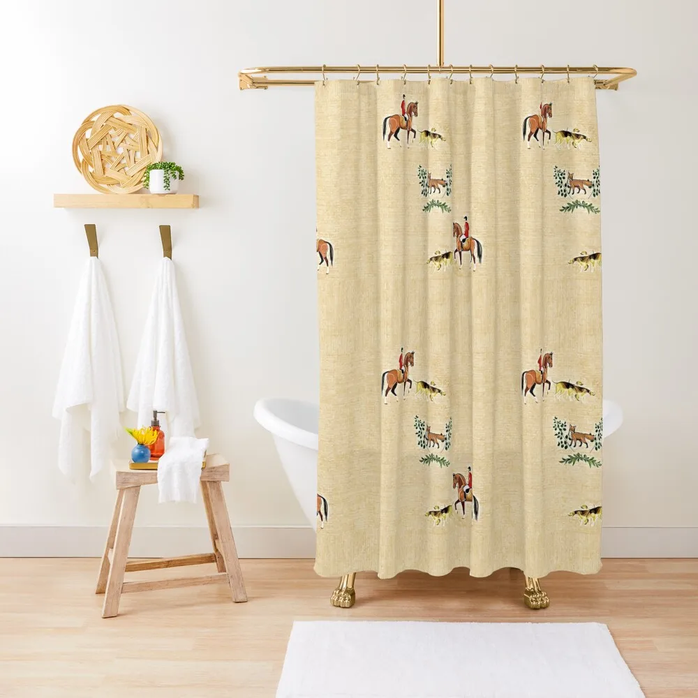 

English country foxhunt Shower Curtain In The Bathroom Accessories For Shower And Services Cover Curtain