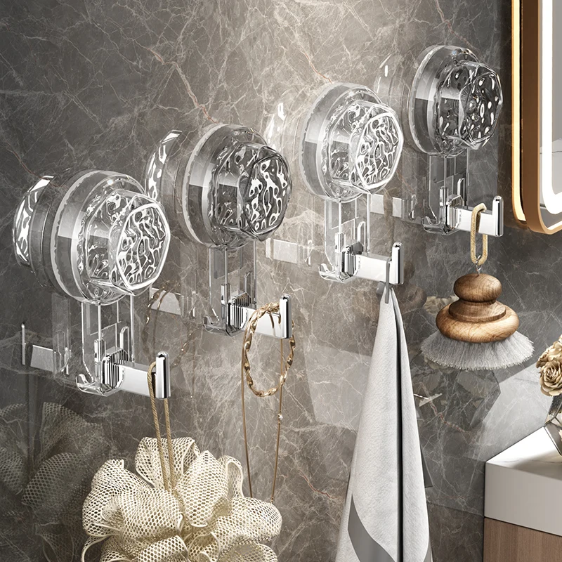 Suction Cup Hooks Household without drilling Multifunctional Wall Hanging Keys Clothes Hooks Bathroom Kitchen self-adhesive hook suction cup hooks