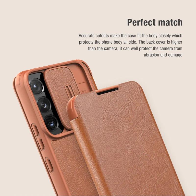 Nillkin For Samsung Galaxy S22 Ultra / S22+ /S22 Card Pocket holder Slide Cover Protect Camera shockproof wallet leather Case