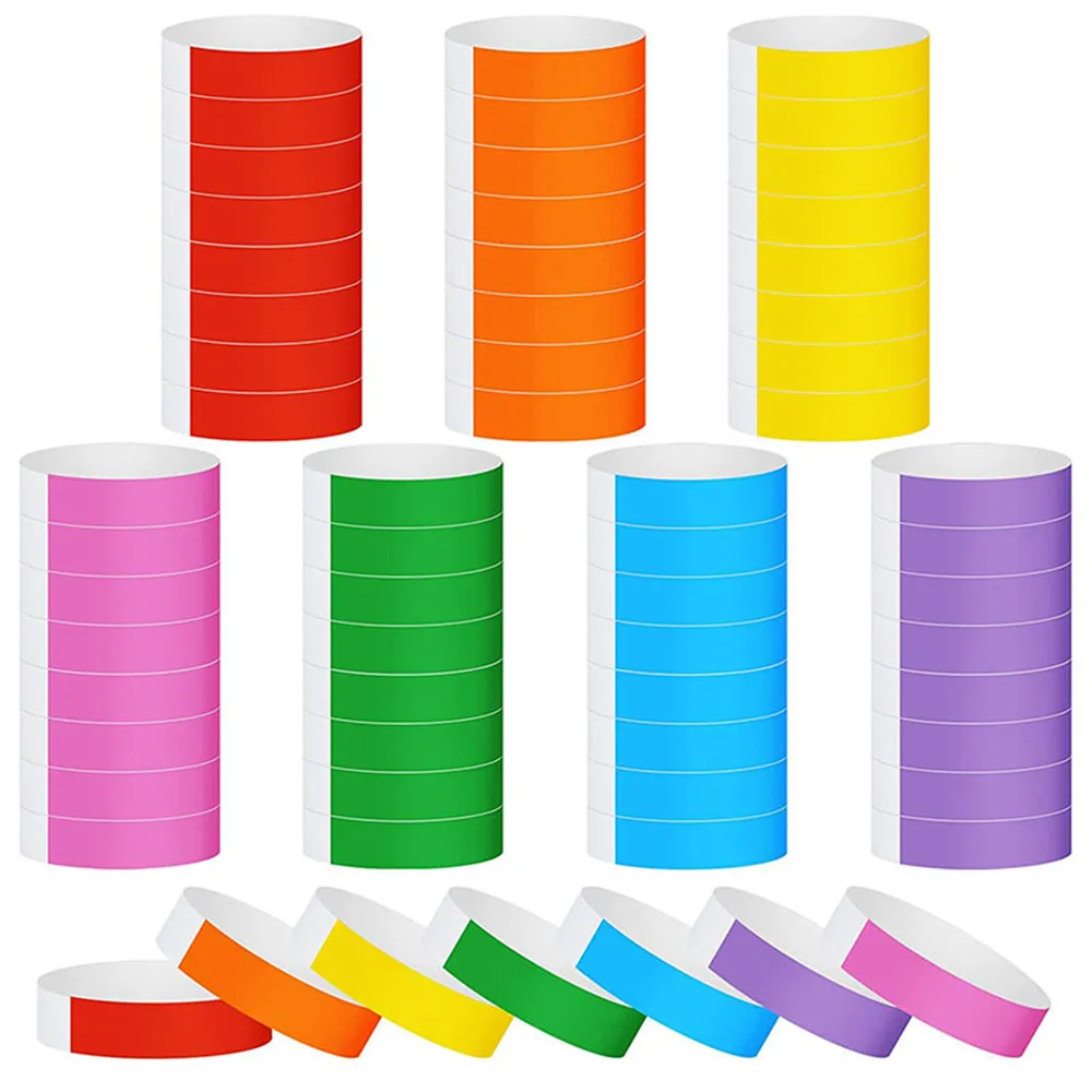 

600pcs Waterproof Paper Bracelets Event Wristbands Colorful Wrist Party Bands Armbands for Events Party Festivals Concerts