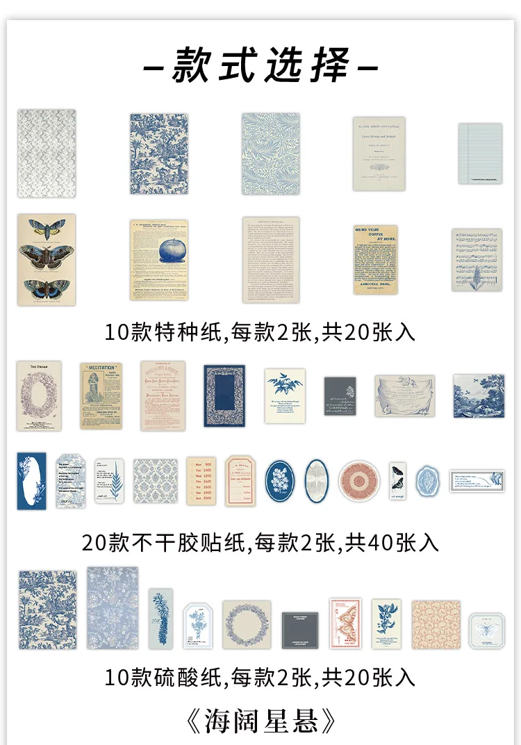 80 stücke Aufkleber und Dekorative papier Set Diy Scrapbooking Tagebuch Album Schreibwaren Collage material junk journal liefert – Detail 4
