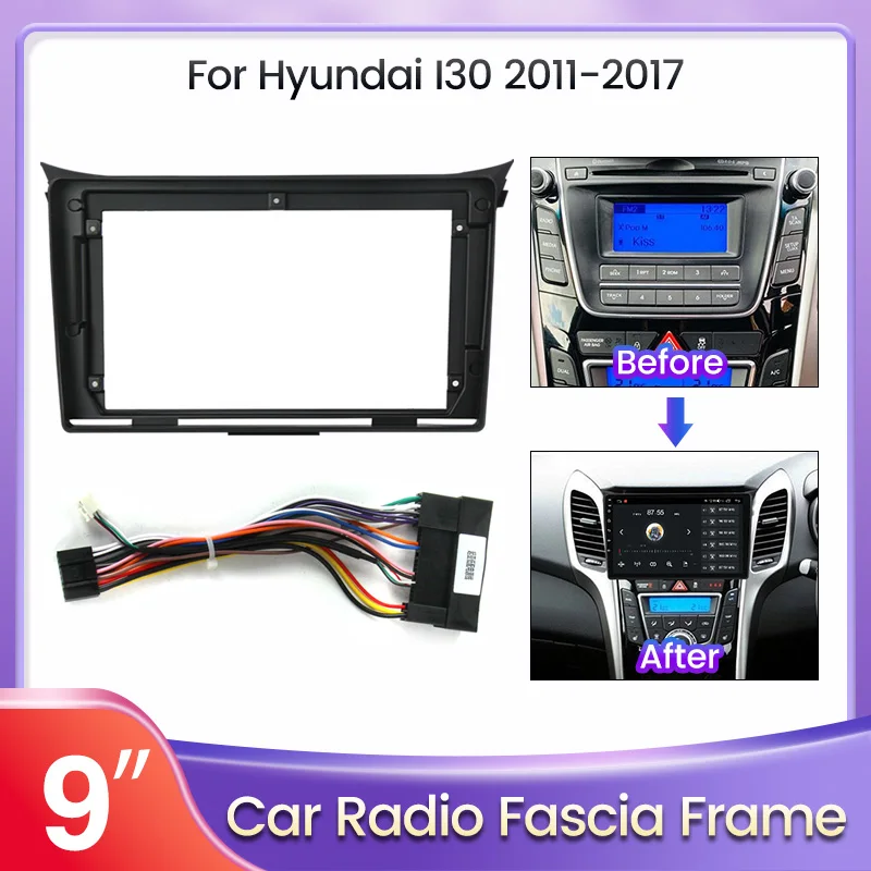

TomoStrong For Hyundai i30 II 2 GD 2011 - 2017 Car Radio Dashboard Panel Frame Power Cord CANBUS