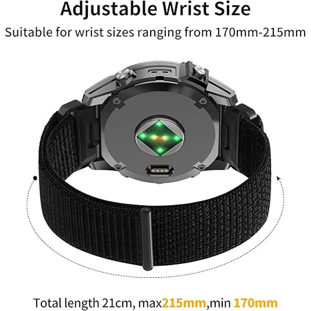 Sports Nylon QuickFit Watch Band, 26mm & 22mm Adjustable Strap