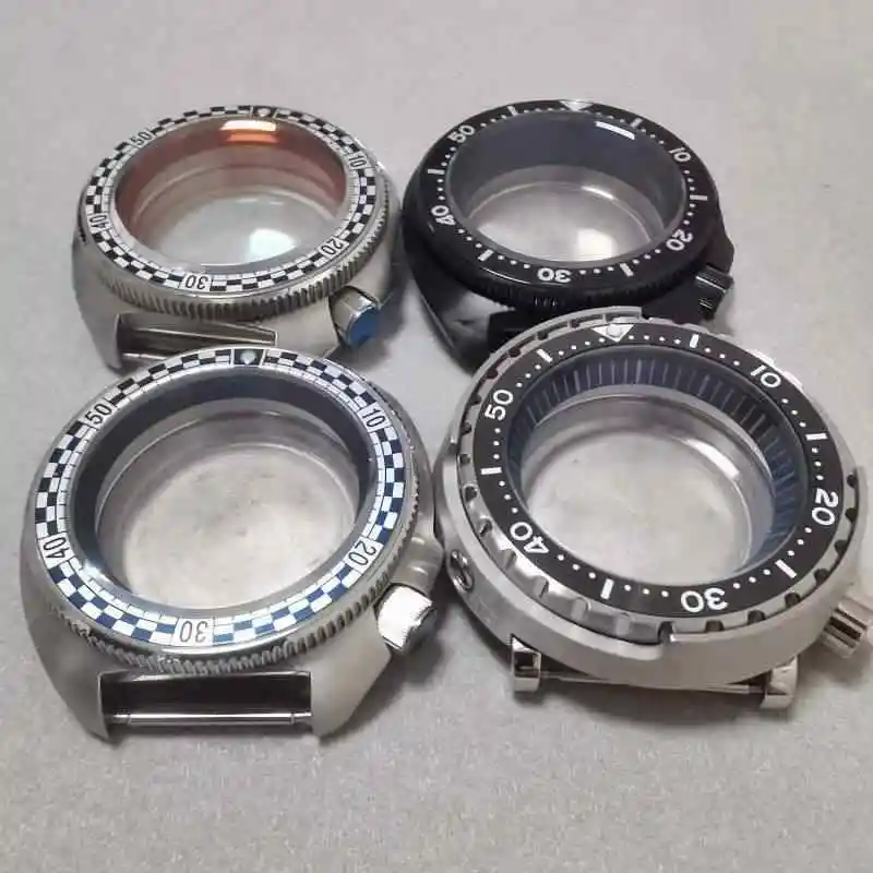 Mod Acciaio Inossidabile Blu Bianco Rally Verde Luminoso 44Mm Skx 007 6105 Cassa Dell'Orologio Vetro Zaffiro Adatto Per Movimento Skx Nh35 Nh36