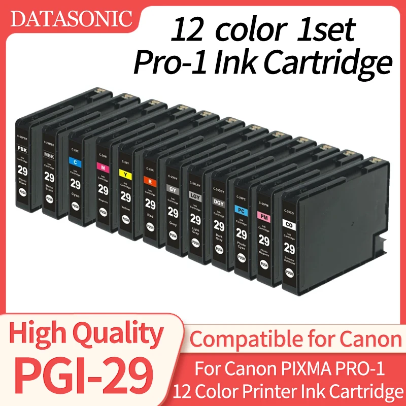 

DAT 12PK для Canon PGI-29 PGI29, чернильный картридж, пигмент, совместимый с Canon Ink PIXMA PRO-1, принтер Pro1