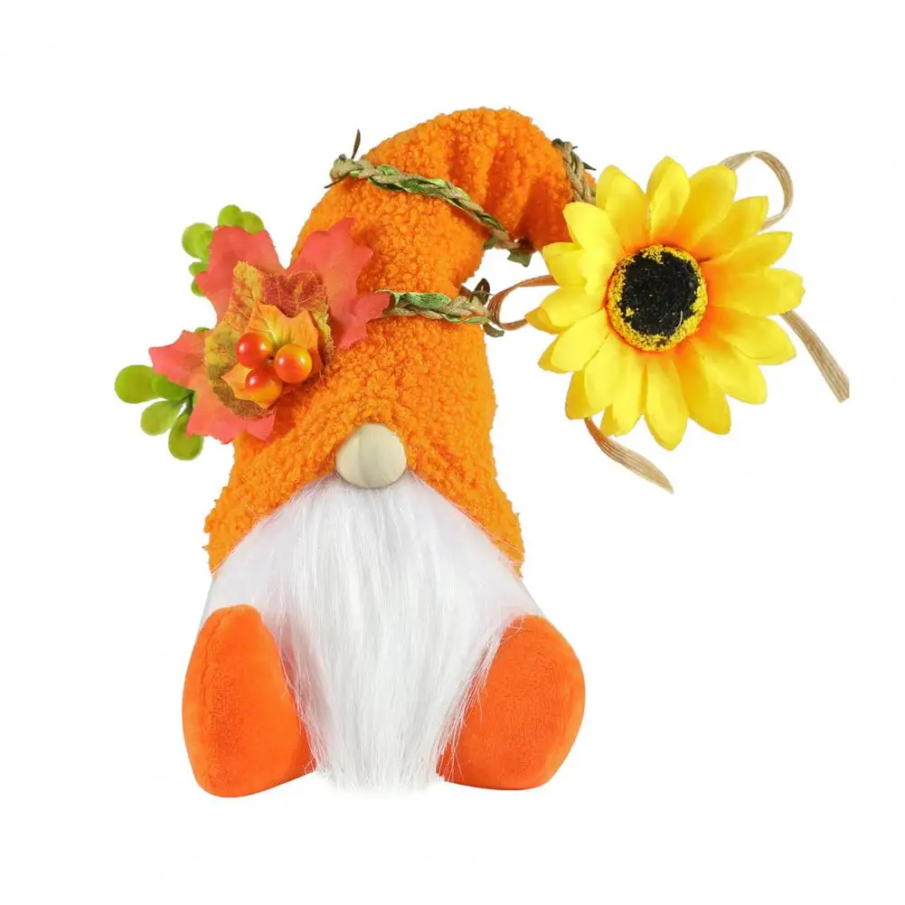 

Halloween Decoration Thanksgiving Gnome Doll Harvest Festival Gnomes Plush Doll Maple Leaf Sunflower Dwarf Toy for Thanksgiving