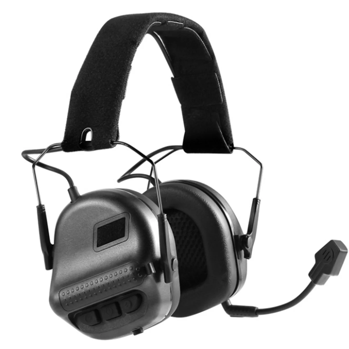 

Noise Reduction Headphones Head Wearing Version Headset Sound Pickup Hunting Communication(Black)