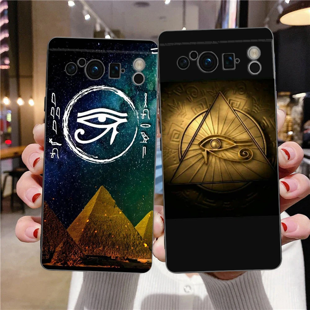 Sacred Eye of Horus Egypt Fresco Shockproof Silicone Phone Case