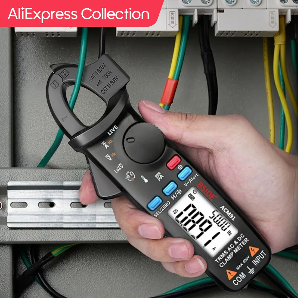 Aliexpress Collection Bside Pinza Amperometrica Digitale 1Ma Pinza Amperometrica Ad Alta Precisione True Rms Dc Ac Corrente Riparazione Auto Elettrica