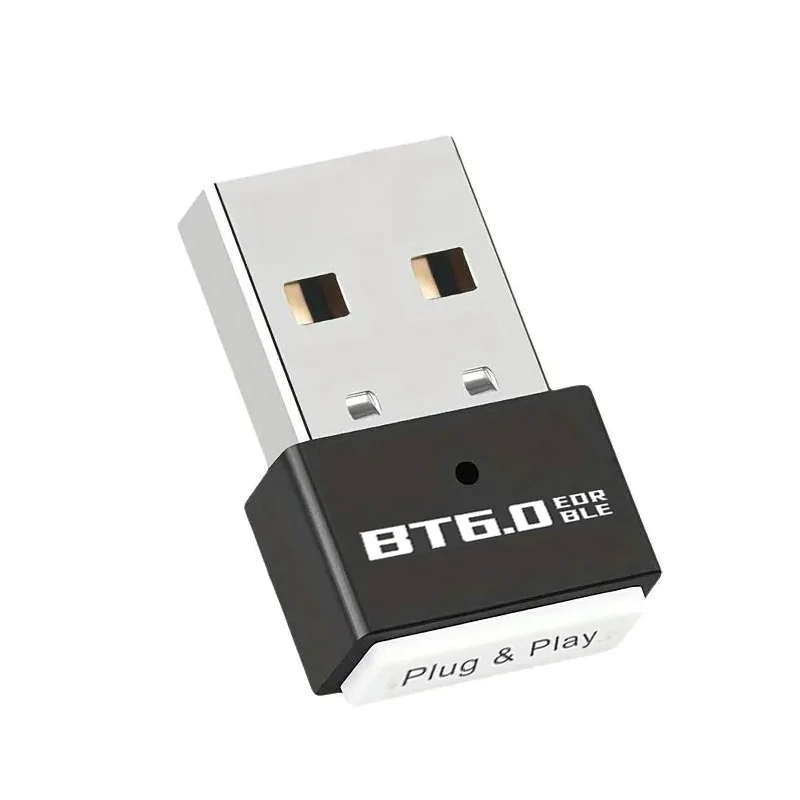 Win11/10/8.1 PC용 최신 USB 블루투스 6.0(BR+BLE+EDR) 더 높은 안정성, 더 빠른 속도, 더 휴대성이 뛰어난 플러그 앤 플레이