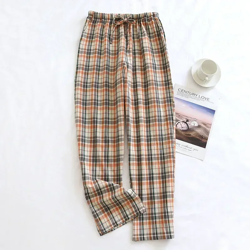 

Casual Plaid Men's for Size Shorts Lounge Pajama Pants Summer Cotton Large Newest Home And Thin