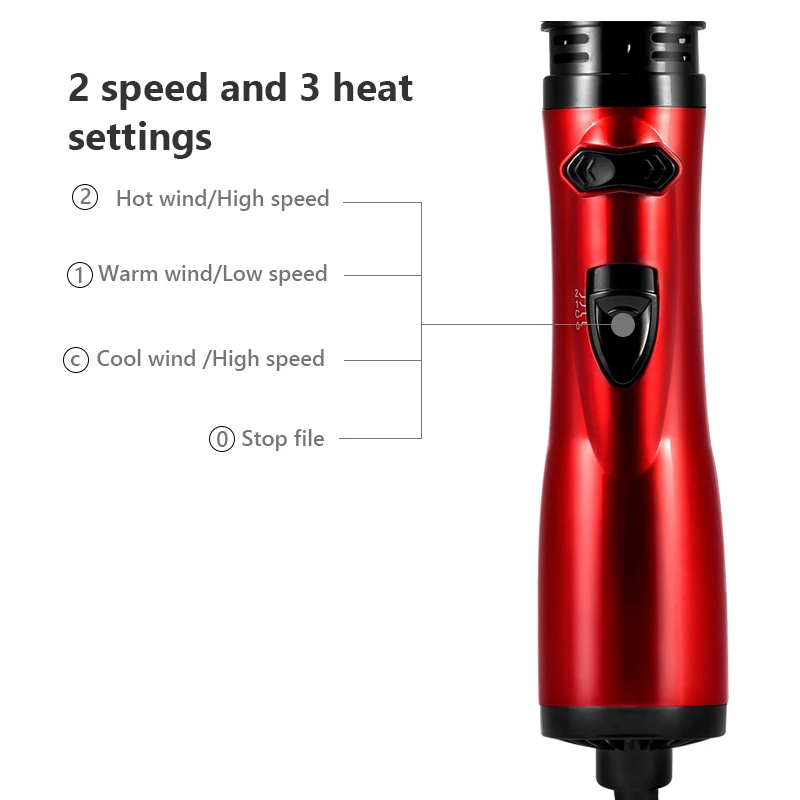 Hair Dryer Brush 2 In 1 Hot Air Spin Brush Curling Straightening Styling Auto-Rotating Ionic Round Blow Dryer Volumizer hair dryer hair straightener hair curler hair tools