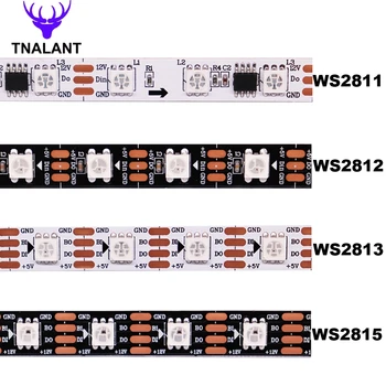 RGBIC LED 스트립, WS2812B, WS2811, WS2815, WS2813, 30, 60, 144 픽셀, LED/m, IP30, 65/67, 개별 주소 지정 스마트 테이프 조명, 5V, 12V