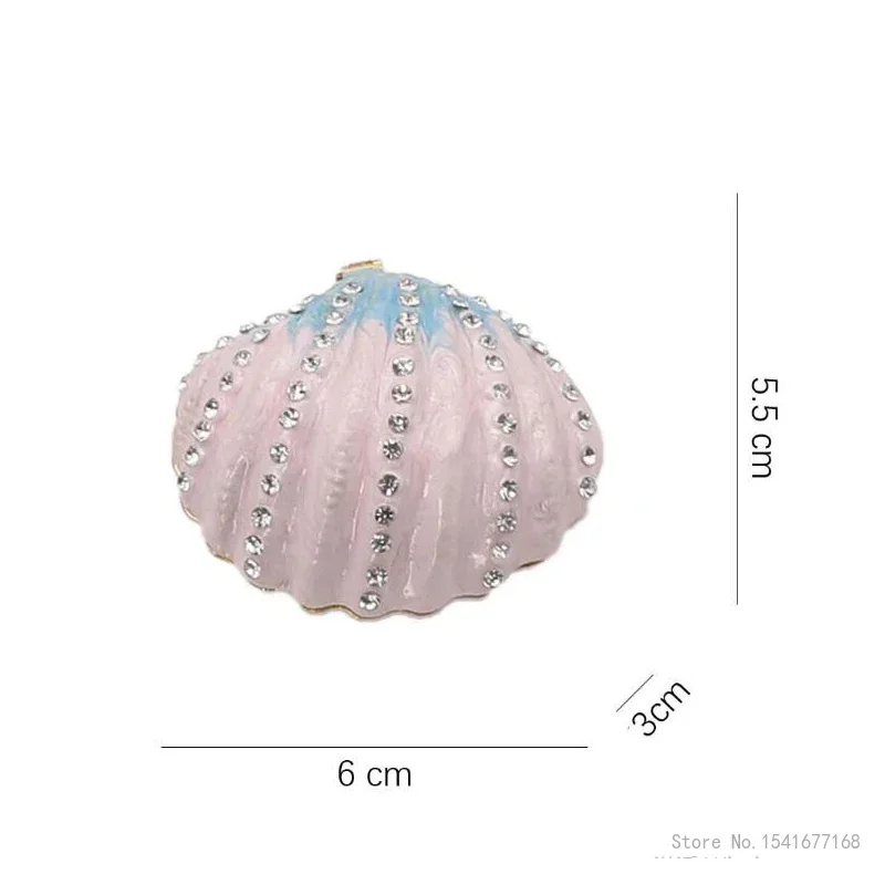 Creative Jewelry Boxes Necklaces Earrings Rings Storage Home Bedroom Decoration Velvet Shell Shaped Empty Bead Treasure Box, 1PC