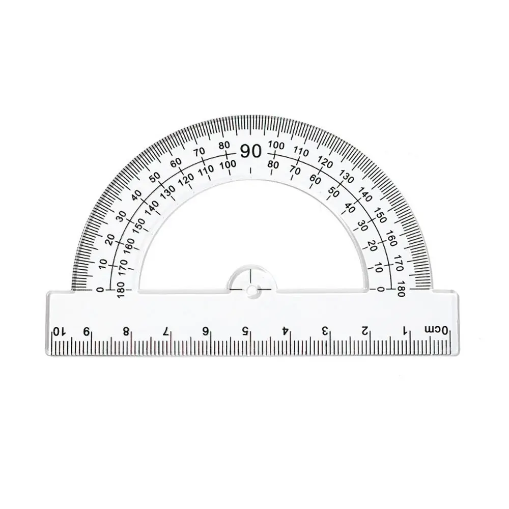 전문가용 플라스틱 직각자 세트, 손잡이가 있는 각도기, 투명 기하학 눈금자, 학..