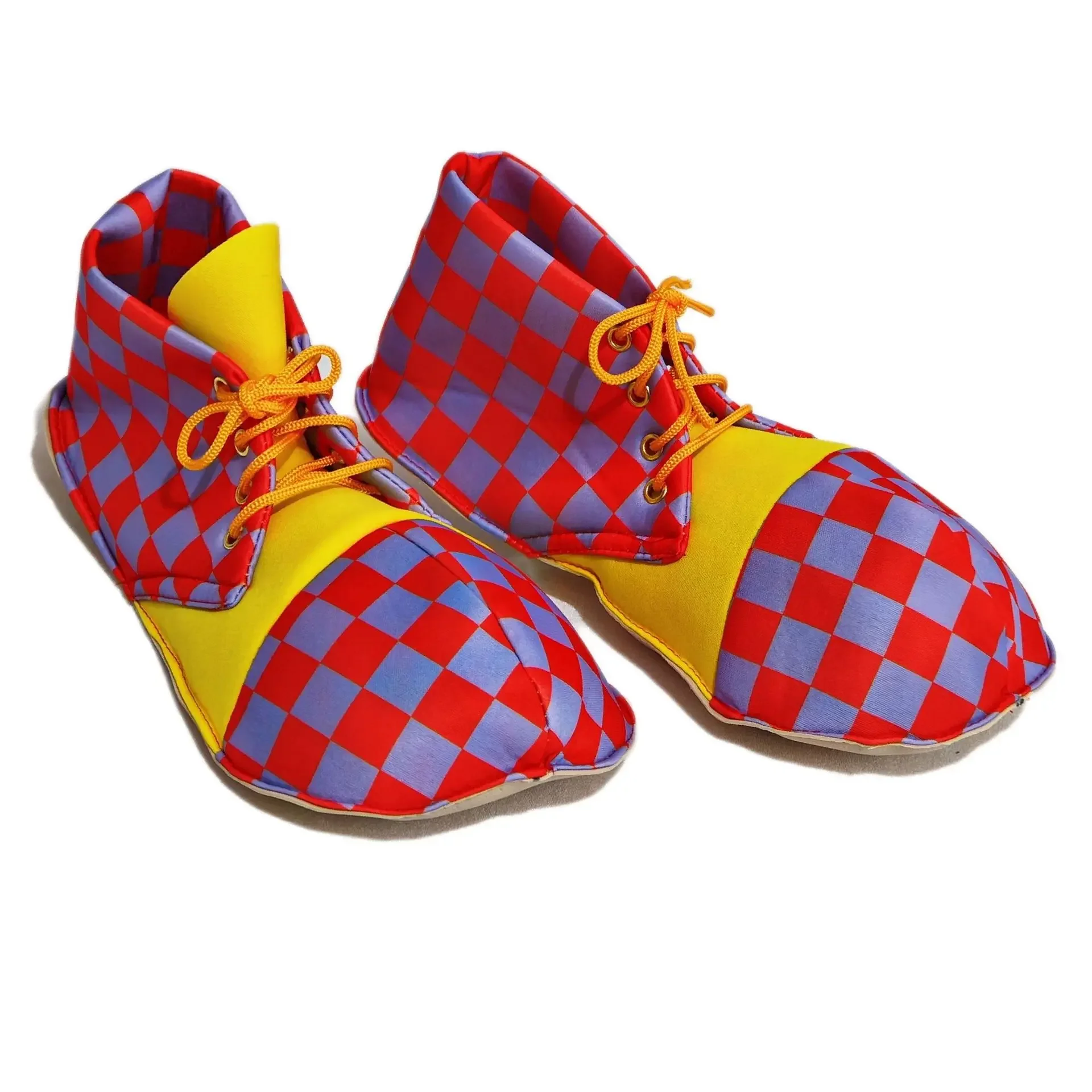 Funny Cosplay Clown Shoes Colorful Lattice Shoes 3 Sizes For Adult And Children Party Stage Performance Prop
