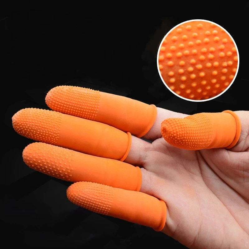 

100pcs Finger Cots Nature Latex Portable Multifunction Disposable Fingertip Protective Rubber Non-toxic Gloves