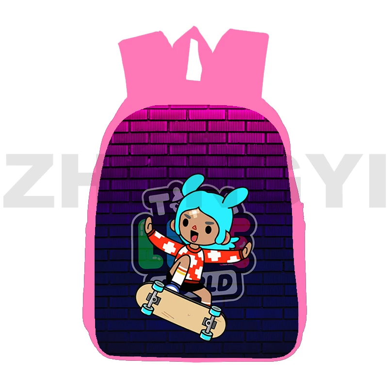 Kawaii Cartoon Merch Toca Boca 3D Backpacks 12/16 Inch Toca Life World Game Trendy School Backpack For Primary Students Bookbag