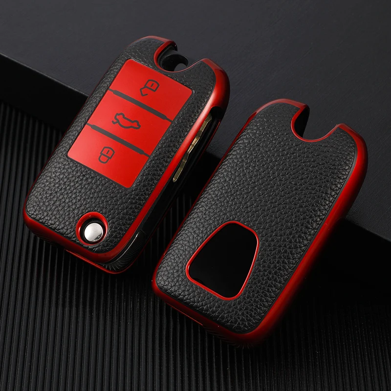 Premium TPU Leather Car Key Case Cover & Protector Accessories