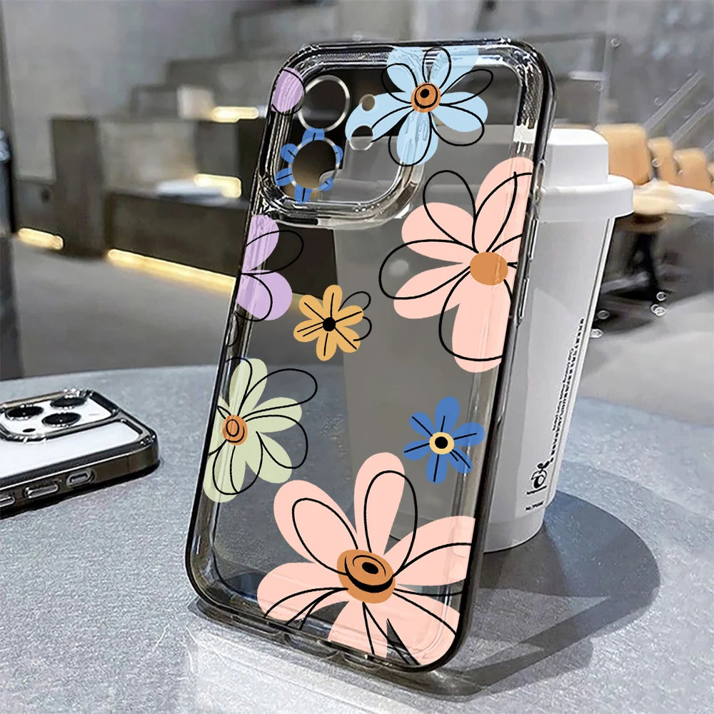 Floral Transparent Protective Case with Bumper Design