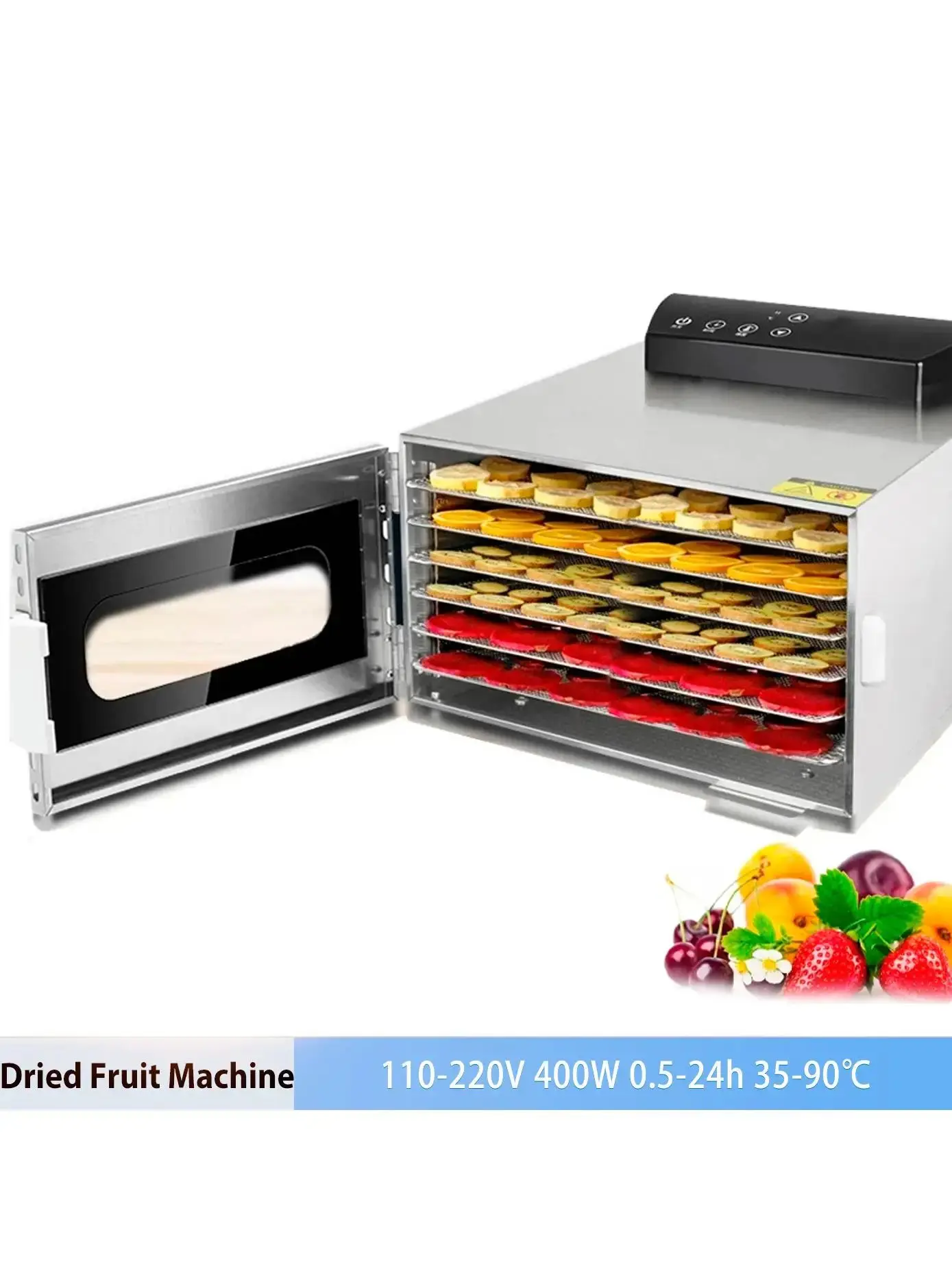 Household Food Dehydrator 6 Trays Digital Timer Temperature Control Vegetables Fruit Meat Food Dryer Air Dryer