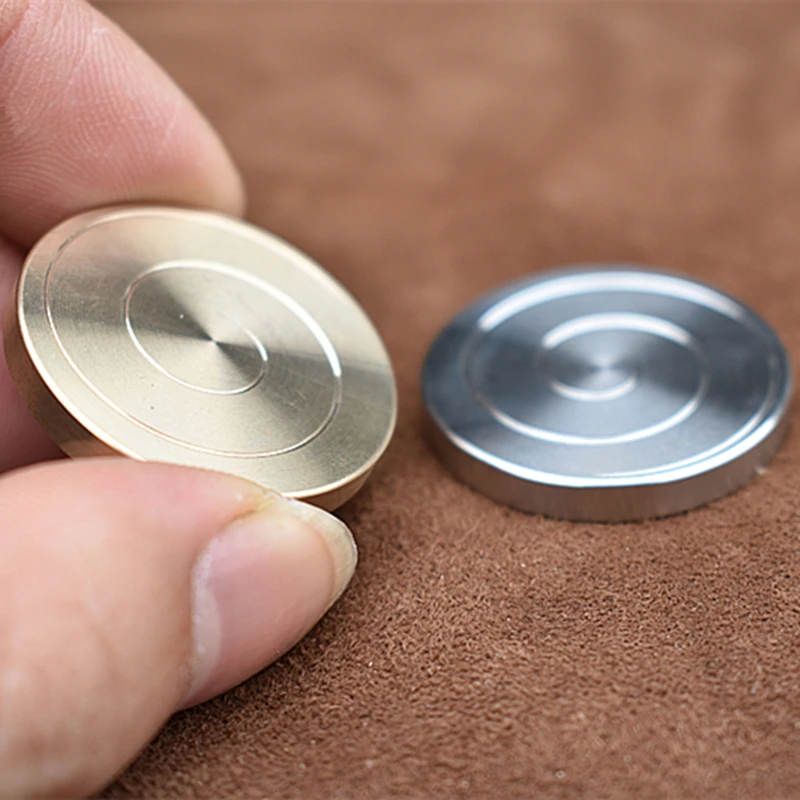 

New Brass/Stainless steel Spinning Top Coin Hand Spinner Anti Stress EDC Fidget Toy